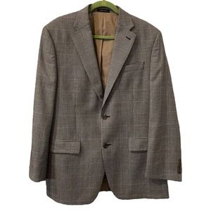 Lauren Ralph Lauren Mens 40R Beige Multicolored Houndstooth Sport Coat Wool